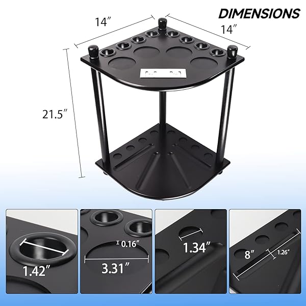 Corner-Style Billiards Pool Cue Rack with Score Counters - Holds 8 Cues & Balls | GSE Games & Sports Expert - Image 8