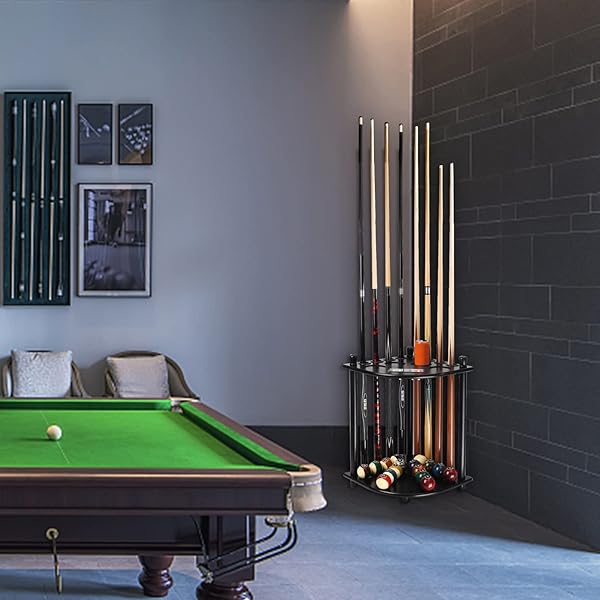 Corner-Style Billiards Pool Cue Rack with Score Counters - Holds 8 Cues & Balls | GSE Games & Sports Expert - Image 9