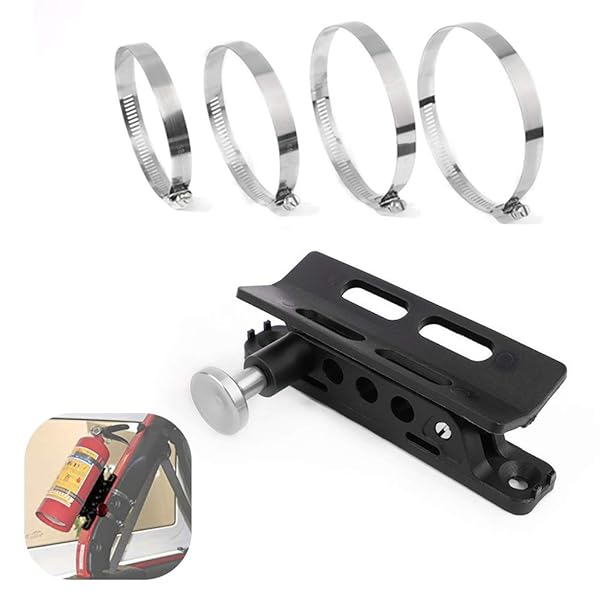 GUAIMI Adjustable Fire Extinguisher Mount Holder Bracket for Wrangler TJ JK JKU JL UTVs Polaris RZR Ranger Home Boat Silver