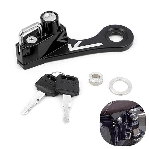 GUAIMI Motorcycle Helmet Lock Anti Theft Security Lock for Twins Bonneville Thruxton Scrambler Black