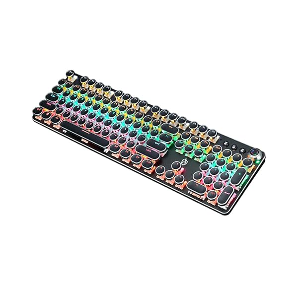 GUAZI STORE GUAZI K820 Retro Punk Luminous Mechanical Keyboard - Wired Gaming Keyboard with Unique Keycaps