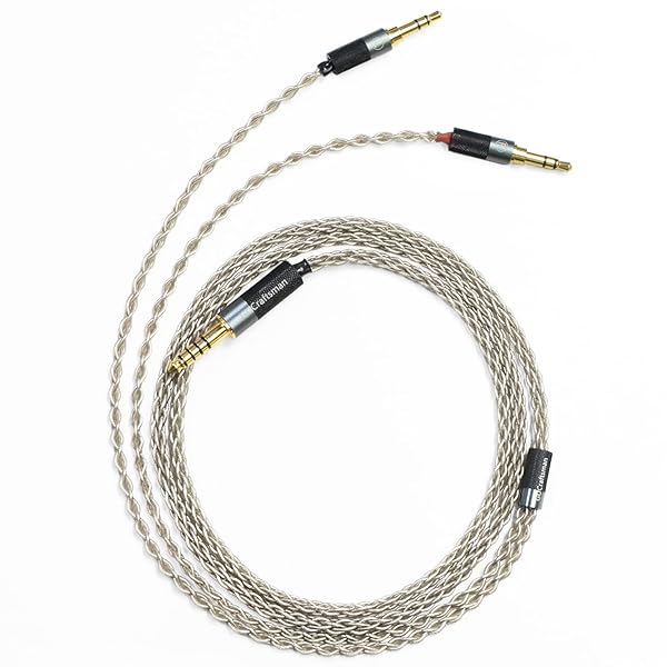 GUCraftsman 6N Single Crystal Silver Upgrade Cable for HIFIMAN Headphones 3.5mm 4.4mm 4Pin XLR Compatible with SUSVARA Ananda SUNDARA XS HE1000se