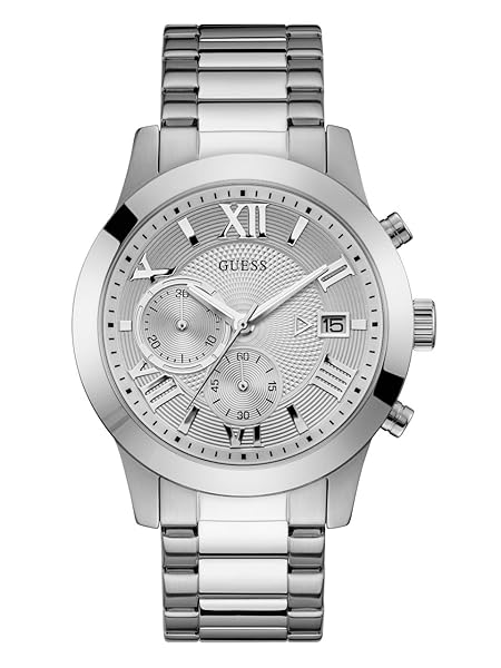 GUESS Stainless Steel Chronograph Bracelet Watch Silver-Tone U0668G7 with Date Feature Stylish and Durable Timepiece - Image 3