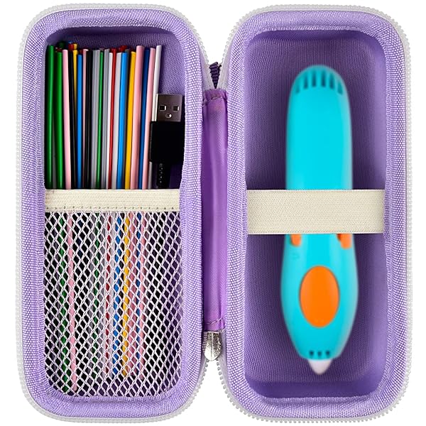 GWCASE 3D Pen Case for 3Doodler Start Essentials Hard EVA with Elastic Strap Purple