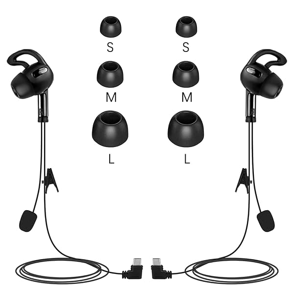 GaiRen 2 Pack USB Type C Ear Referee Earphone Headset Earpiece for V6 V4 Soccer Football Coach Intercom Radio