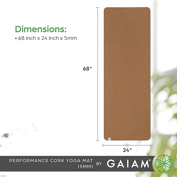 "Buy Gaiam Cork Yoga Mat - Eco-Friendly, Non-Slip, Sweat-Resistant for Hot Yoga & Pilates (68"x24"x5mm)" - Image 7