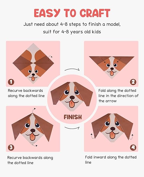 Gamenote Colorful Origami Kit for Kids 54 Projects 120 Double Sided Paper Instructional Book Perfect Gift for Beginners and Craft Lovers - Image 4