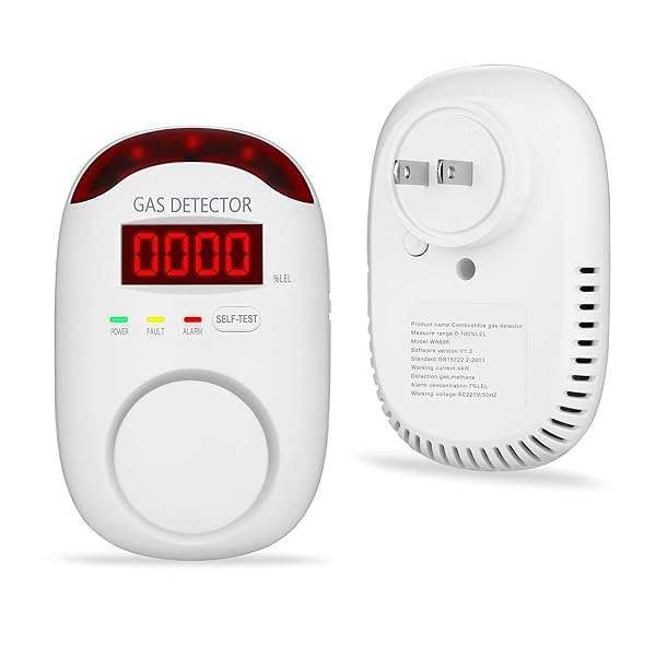 Hembisen Gas Leak Detector for Home - Plug in Gas Detector for Home Natural Gas,Combustible Gas Detector for LNG, LPG, Propane, Methane.
