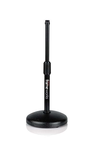 Buy Gator Frameworks Desktop Microphone Stand GFW-MIC-0501 - Adjustable Height & Weighted Base for Stability