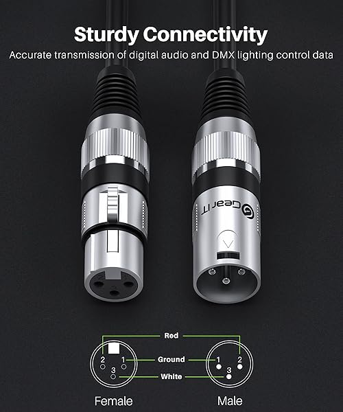 GearIT 100ft DMX to DMX Stage Lighting Cable 2-Pack - XLR Compatible for DJ, LED Lights, Mic Mixer & Studio Use - Image 6