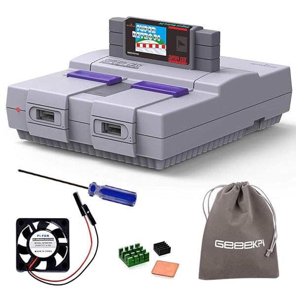 GeeekPi Retroflag Superpi Case for Raspberry Pi 3 B Plus with Safe Shutdown Fan and Heatsinks in Purple