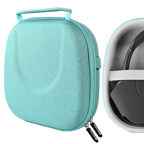 Geekria Shield Headphones Case for AirPods Max Hard Shell Travel Bag with Cable Storage Green