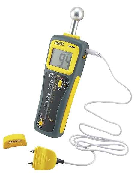 General Tools General Tools MMD950 Moisture Meter: Pin & Pinless Humidity Sensor with Spherical Technology