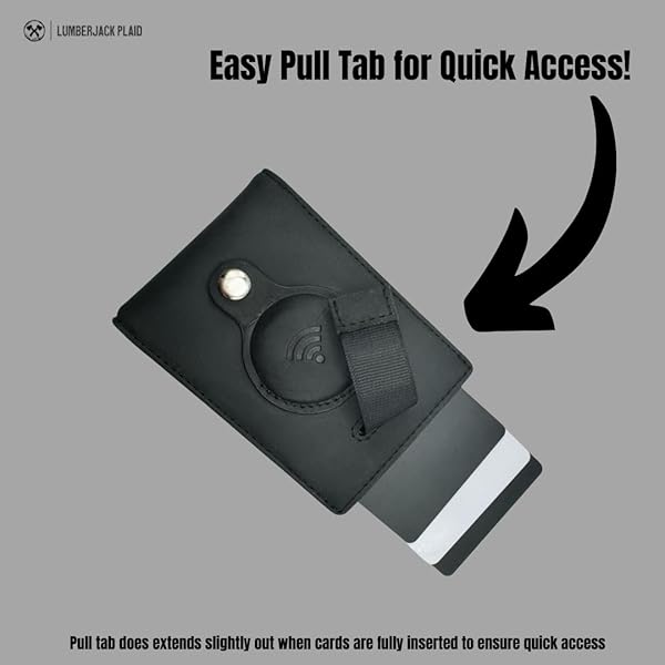 Genuine Leather Airtag Wallet Bifold for Apple Air Tag GPS Minimalist RFID Blocking Slim Wallet with Money Clip Gift Box Black - Image 6