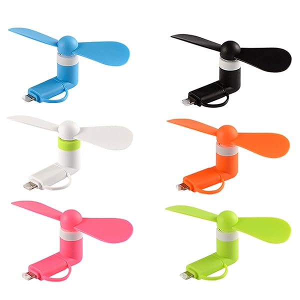 Gfytdxe Mini Cell Phone Fan 6-Pack: Colorful 2-in-1 Summer Accessory for iPhone, iPad & Android Devices - Image 2