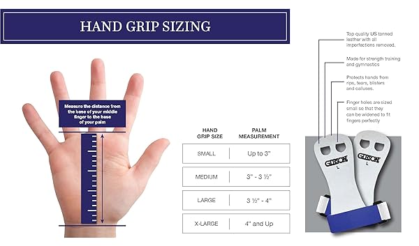 Shop Gibson Rainbow Gymnastic Grips - 3 Sizes & Colors, Durable Leather, Made in USA for Kids & Adults - Image 3