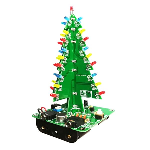 Gikfun Audio Controlled 3D LED Christmas Tree DIY Kit for Soldering Practice EK1685