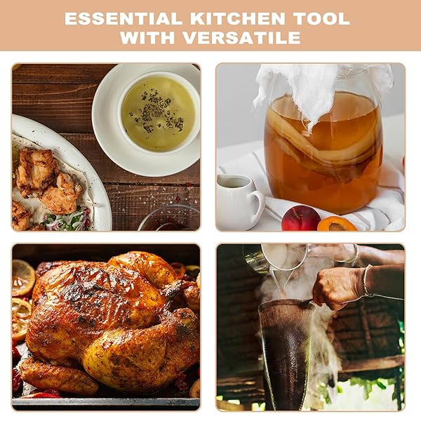 Gjinxi Nut Milk Cloth Strainer 3 Pcs Reusable Cotton Filter Bags for Almond Soy Oat Milk Tea Juices Cold Brew Coffee Cream Color - Image 8