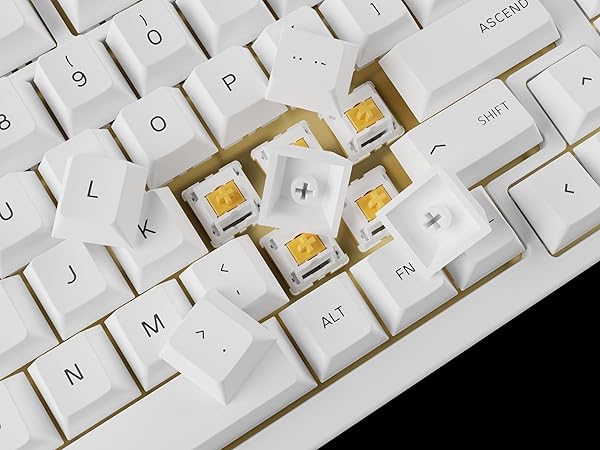Glorious GPBT Arctic White Keycaps - Thick PBT 114 Set for Full Size, TKL & 75% Mechanical Keyboards - Image 3