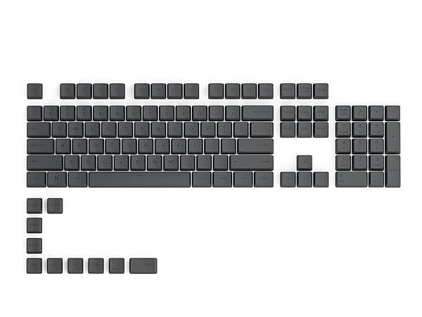 Glorious GPBT Black Ash Keycaps - Thick PBT 114 Set for Full Size & TKL Mechanical Keyboards