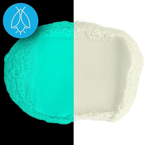 Glow in the Dark Pigment Powder - 10+ Colors for Art, Nail & DIY Crafts - Long Lasting Neutral Aqua (12g) - Image 3