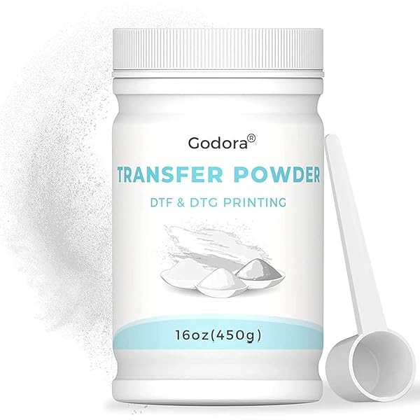 Godora DTF Powder White Digital Transfer Hot Melt Adhesive for Dark Garments 450g 16oz PreTreat for DTF and DTG Printers - Image 2