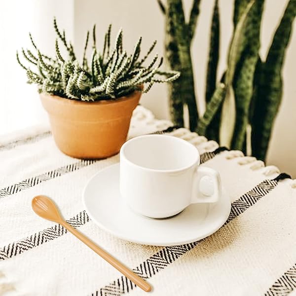 Set of 8 Colorful Melamine Mixing Spoons - Long Espresso, Latte, Dessert & Cocktail Stirring Spoons (8.8-Inch) - Image 5