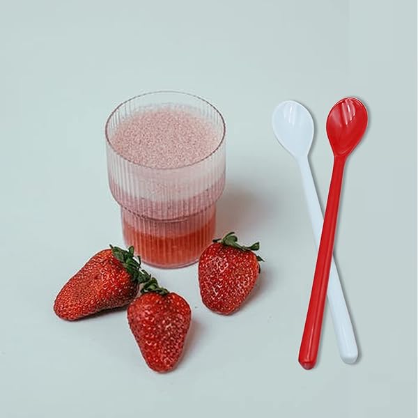 Set of 8 Colorful Melamine Mixing Spoons - Long Espresso, Latte, Dessert & Cocktail Stirring Spoons (8.8-Inch) - Image 7