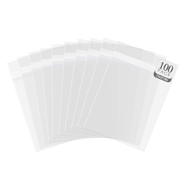 Golden State Art: 100 Clear Bags 11 1/4 x 14 1/8 for 11x14 Matting - Perfect for Framing!