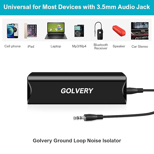 Golvery Ground Loop Noise Isolator: Eliminate Humming & Buzzing in Car Audio, Home & PC Stereo Systems - Image 3