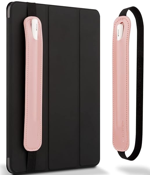 GOOSPERY Goospery Pencil Holder for Apple Pencil (1st & 2nd Gen) - PU Leather Sleeve & Elastic Band for iPad Pro & Air - Pink
