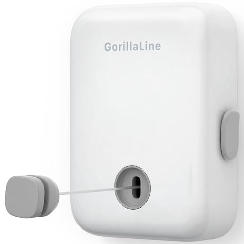 GorillaLine Retractable Clothesline: Heavy Duty Indoor/Outdoor Wall-Mounted Laundry Drying Rack