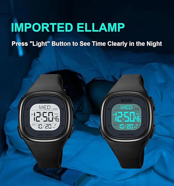 Gosasa Mens Minimalist Square Digital Waterproof Watch for Women Outdoor Sports with Stopwatch Countdown Unisex Design - Image 8