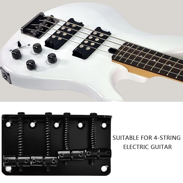 Gotoh 4 String Vintage Style Bass Bridge - Black Electric Bass Guitar Upgrade - Image 4