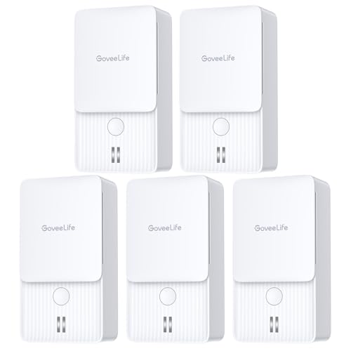 GoveeLife Water Leak Detectors 5 Pack with 100dB Alarm for Home and RV Leak Alerts