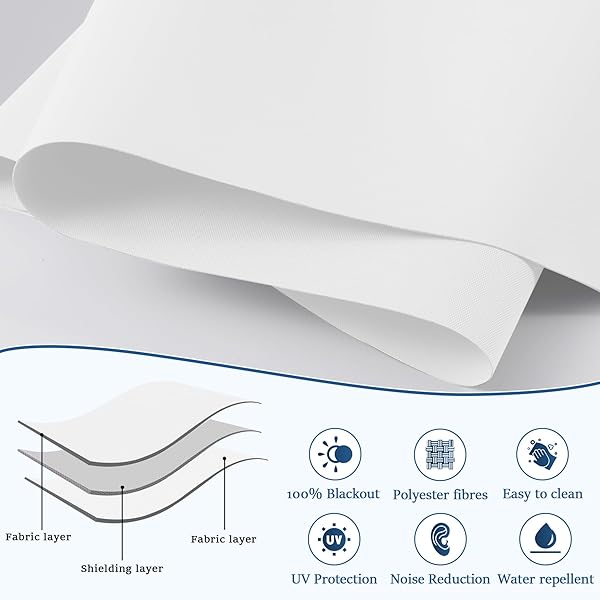 Grandekor Motorized Roller Shade Remote Control 100% Blackout Electric Blinds Cordless Window Shades for Bedroom Living Room Office White 30x72 - Image 6