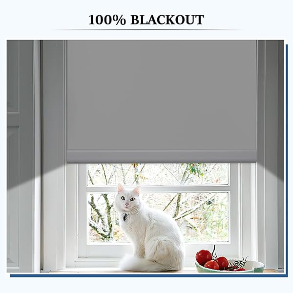 Grandekor Motorized Roller Shade Remote Control 100% Blackout Electric Blinds Cordless Window Shades for Bedroom Living Room Office White 30x72 - Image 7