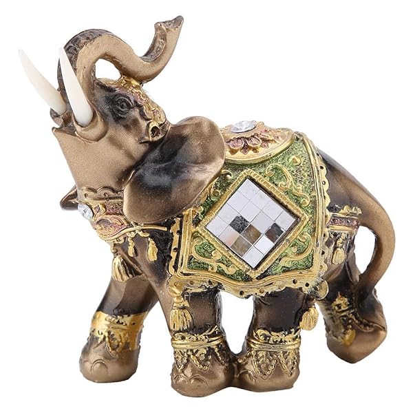 Green Elephant Feng Shui Statue: Lucky Chinese Sculpture for Wealth & Home Office Decor