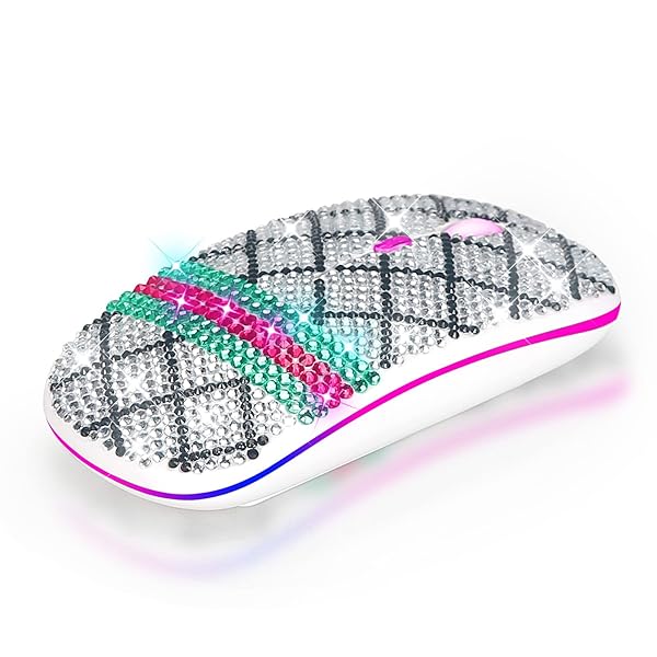 Buy Greshare Wireless Mouse: 2.4GHz Optical Silent Dual Mode RGB for PC, Mac, Android & iOS - Red & Green Colors - Image 3