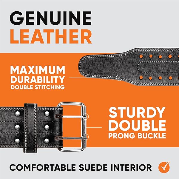 Men's Weight Lifting Gym Belt - X-Large Workout Waist Support for Squats & Deadlifts (Black/White) - Image 4