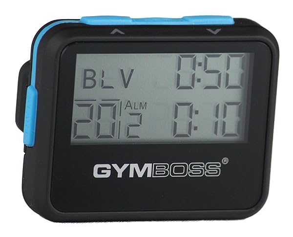 Gymboss Interval Timer & Stopwatch - Black/Blue SOFTCOAT for Effective Workouts