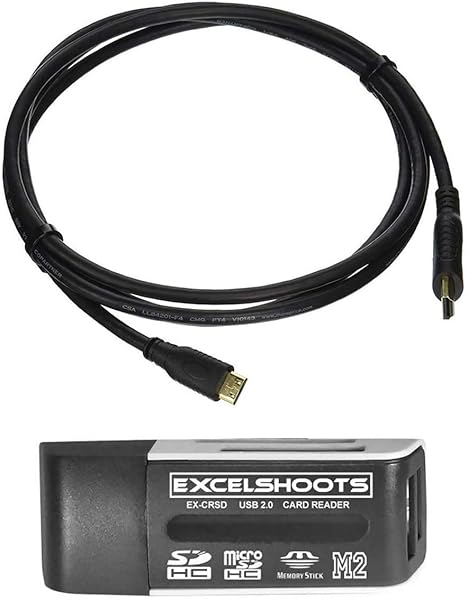 Excelshoots High-Speed 4K Mini HDMI to HDMI Cable for Canon EOS 90D - 6ft Gold Plated, Perfect for DSLR Photography