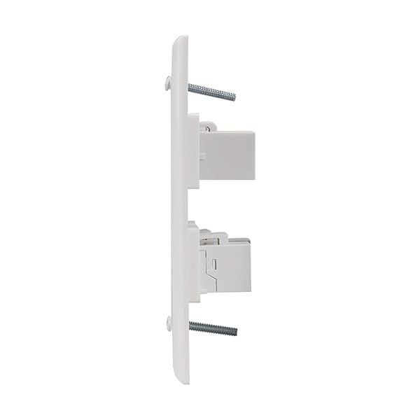 HDMI Wall Plate 4 Port & Cat6 Ethernet Outlet - HDMI 2.0 Decorative Wall Plate for HDTV (White) - Image 5