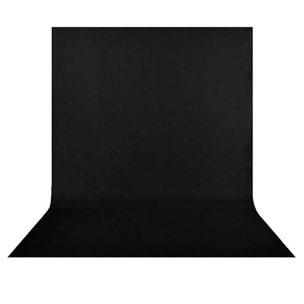 HEMMOTOP 6x9 ft Black Backdrop - Collapsible Polyester Chromakey Screen for Photoshoots, Parties & Weddings