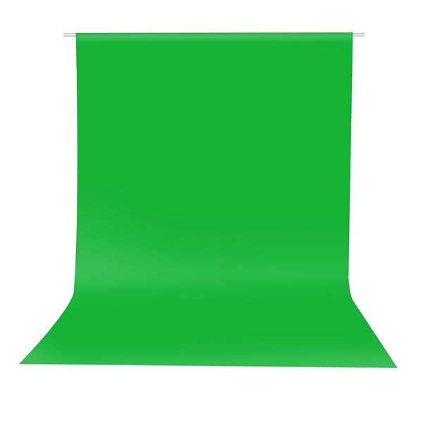HEMMOTOP 5x6.5 ft Green Screen Backdrop for Photography, Zoom, Live Streaming & Video Recording - Perfect Chroma Key Solution