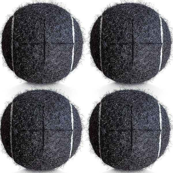 HPWFHPLF Precut Tennis Balls 4PCS Heavy Duty Glide Balls for Furniture Legs and Floor Protection Black