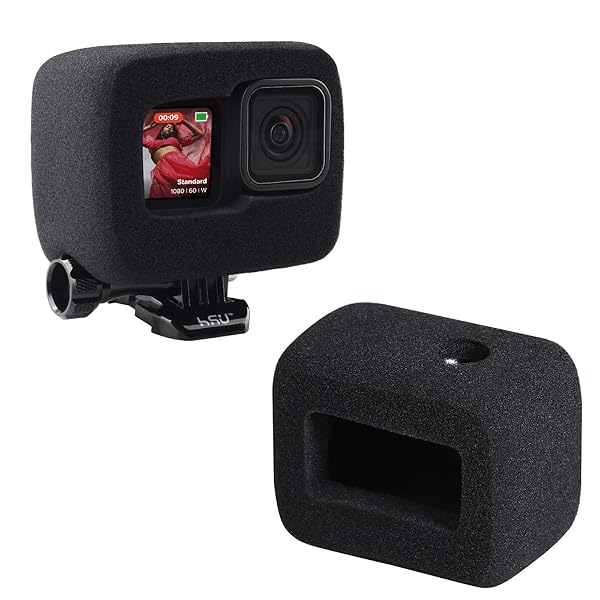 HSU Windslayer Cover for GoPro Hero 12 11 10 9 Black Video Noise Reduction Accessory Housing Frame Case 2 Pack