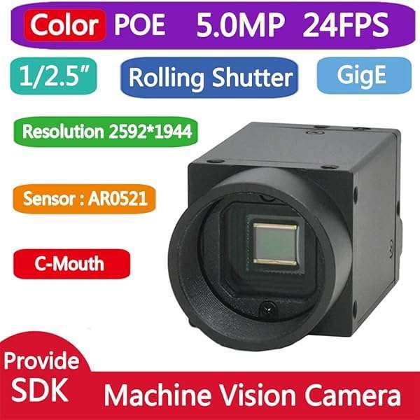 HTENG VISHI 5.0MP GigE Ethernet Industrial Camera - 2592x1944, Rolling Shutter, C-Mount for Machine Vision - Image 5
