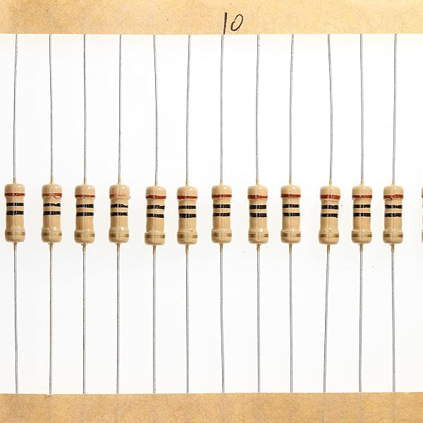 HUABAN 100 Pieces 0.5 Watts 1 2W 10R 10 Ohm 5% Carbon Film Resistor