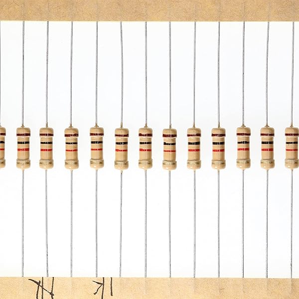 HUABAN 100 Pieces 0.5 Watts 1 2W 1K Ohm 5% Carbon Film Resistor